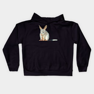 Australian Greater Bilby artwork. Cute little Bilby realistically painted. Australian endangered animal. Kids Hoodie